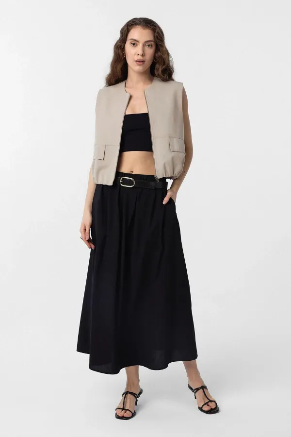 Antioch Bej Oversize Kadın Yelek