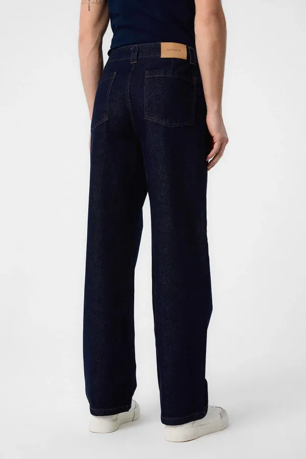 Jean Antioch bleu marine foncé coupe décontractée pour homme