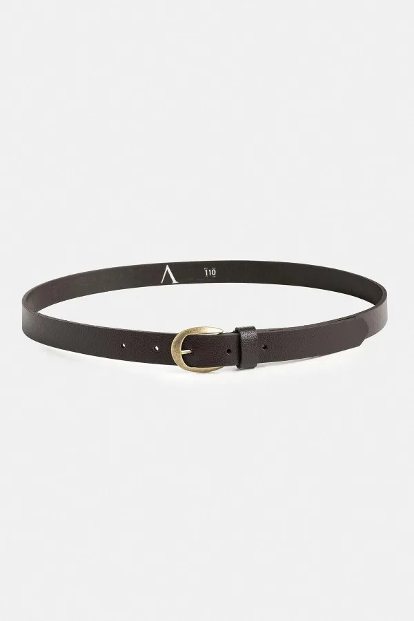 Antioch Coffee Oval Buckle Men's Leather Belt