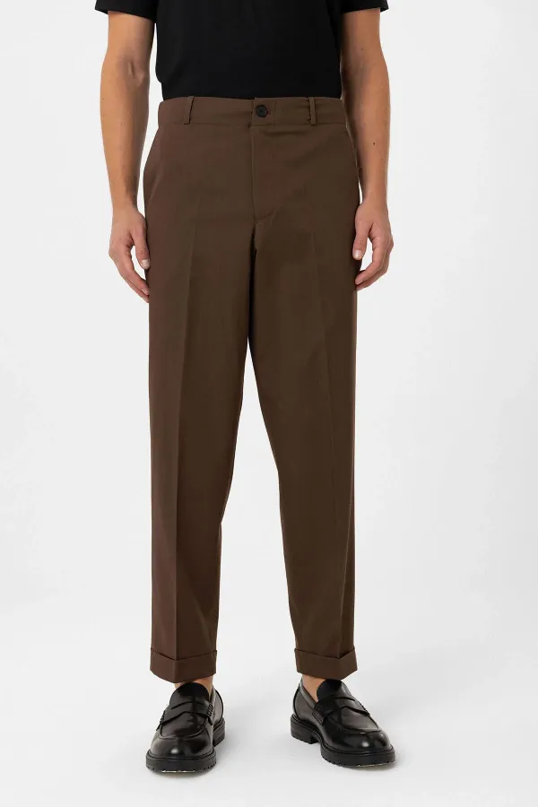 Antioch Coffee High Waist Straight Fit Men's Trousers