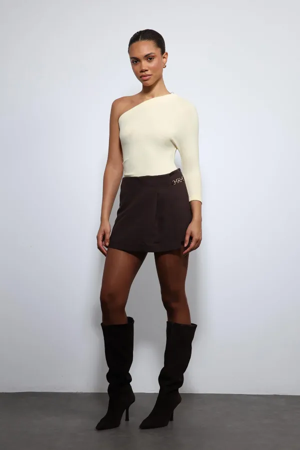 Antioch Yellow Asymmetrical Collar Top