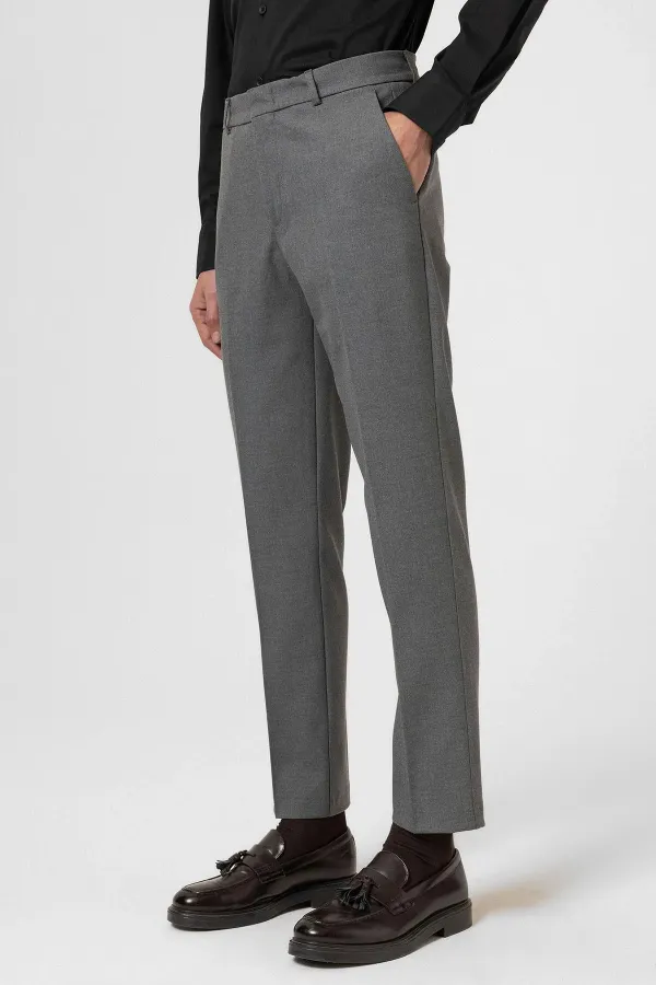 Antioch Gri Yüksek Bel Klasik Erkek Pantolon