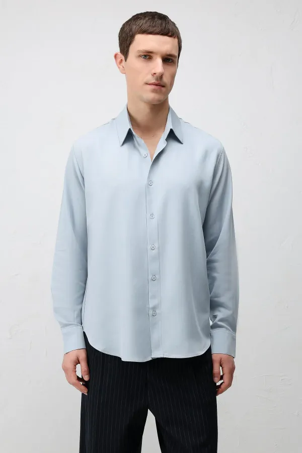 Antioch Bebe Blue Technical Regular Fit Men's Shirt