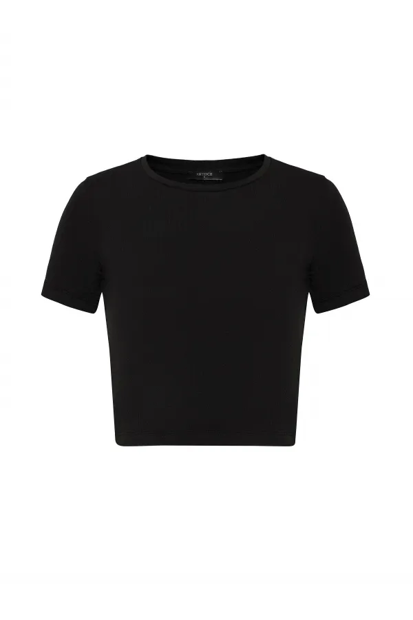 T-shirt court noir Antioch pour femmes