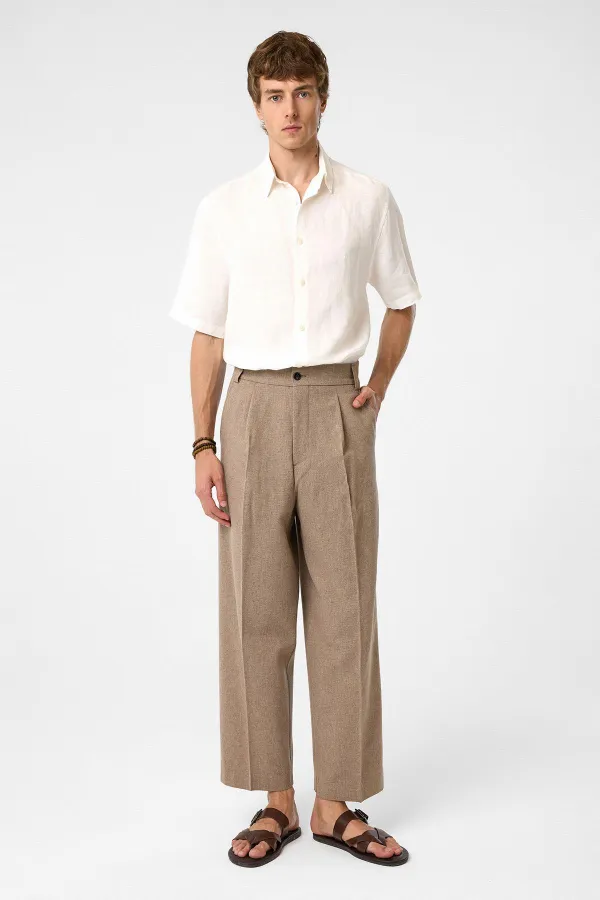 Chemise homme Antioch blanche 100 % lin coupe décontractée