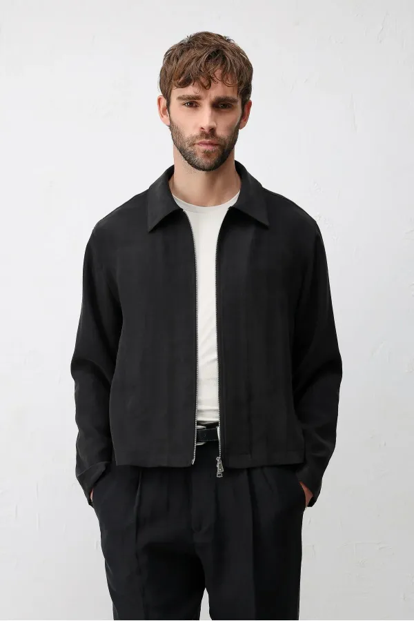 Veste d'été Antioch en mélange de lyocell noir