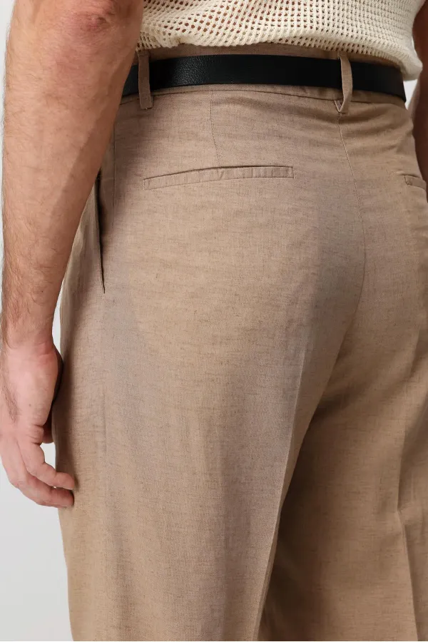 Antioch Vizon Keten Karışımlı Erkek Baggy Pantolon