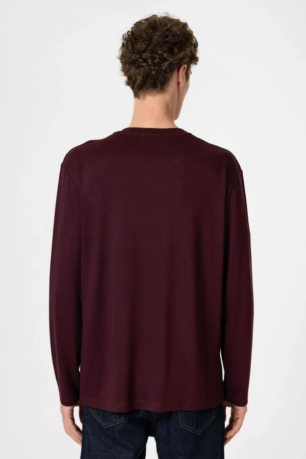 Antioch Bordo Relaxed Fit Basic Erkek T-Shirt
