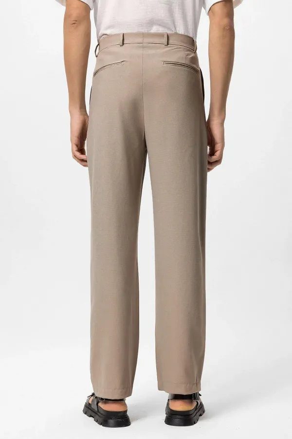 Pantalon ample taille haute beige foncé Antioch pour homme