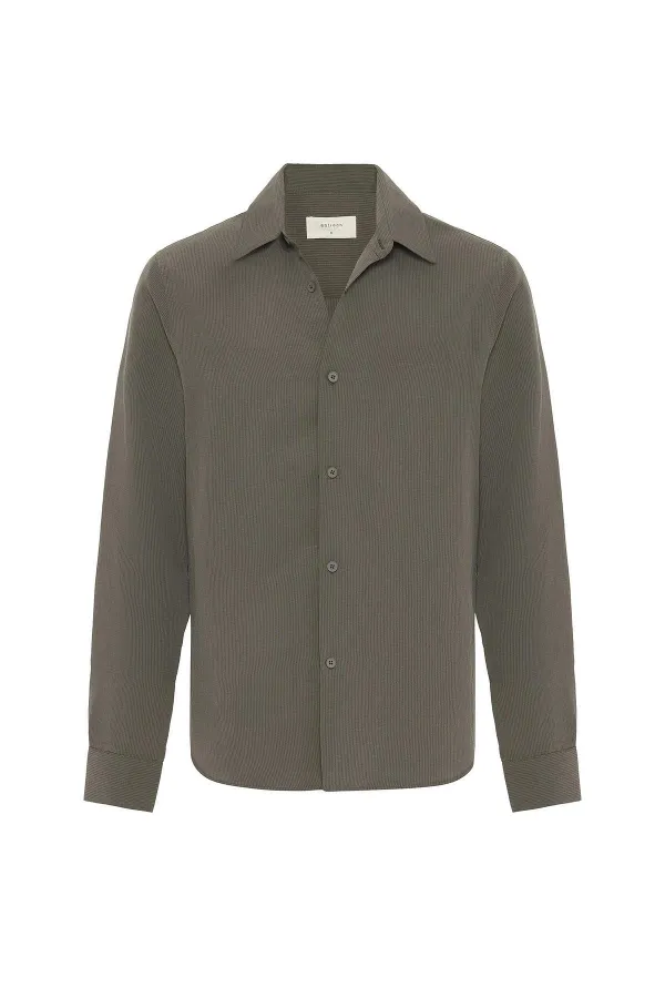Antioch Khaki Relax Fit Modal Fabric Men's Shirt
