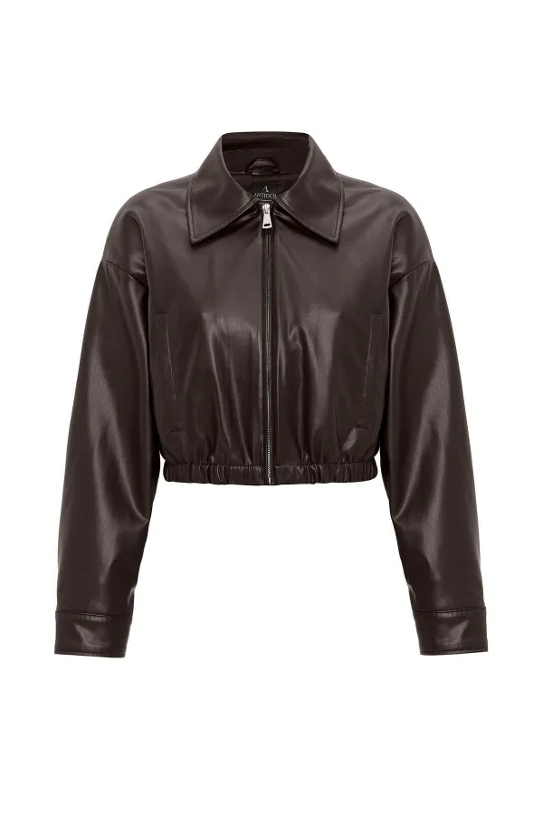 Veste en similicuir Antioch Coffee Crop pour femme