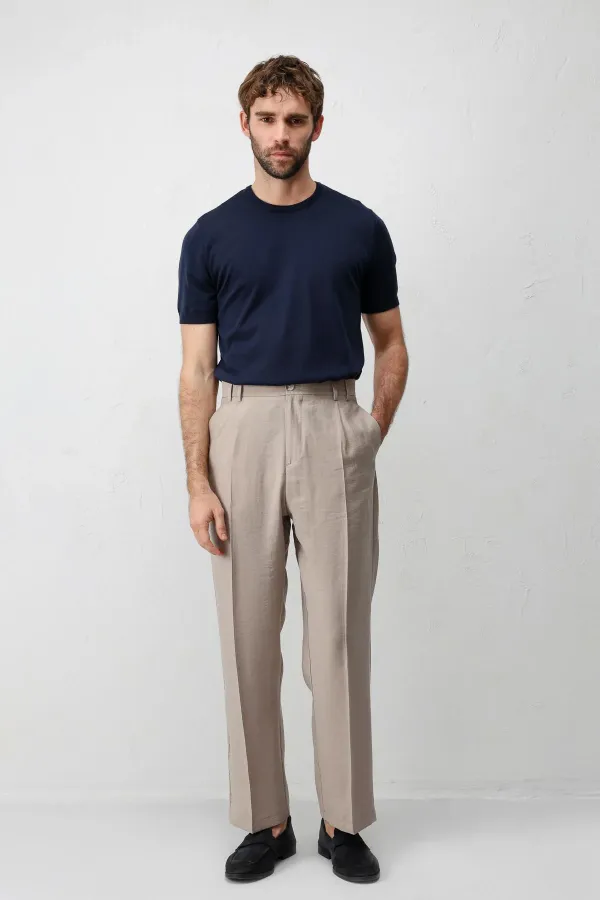 Antioch Lacivert Comfort Slim Triko T-Shirt