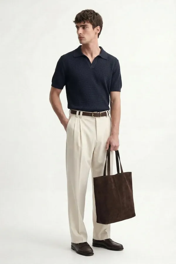 Antioch Lacivert Dokulu Polo Yaka Erkek T-Shirt