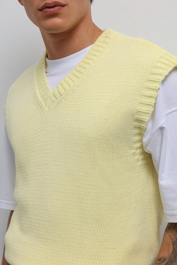 Gilet en maille jaune Antioch pour homme