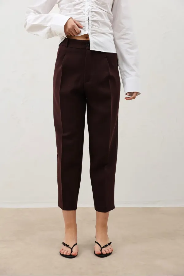 Antioch Bordo Pensli Kadın Pantolon