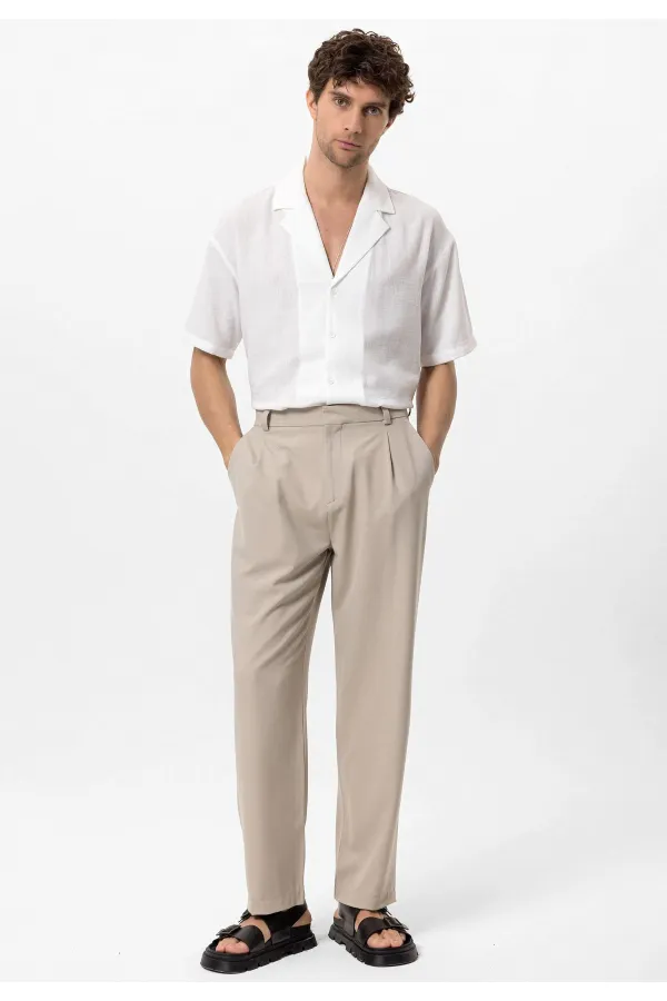 Pantalon ample taille haute pour homme Antioch Stone