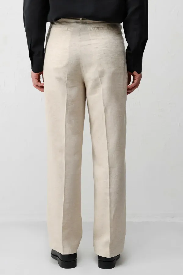 Antioch Taş Keten Karışımlı Erkek Baggy Pantolon