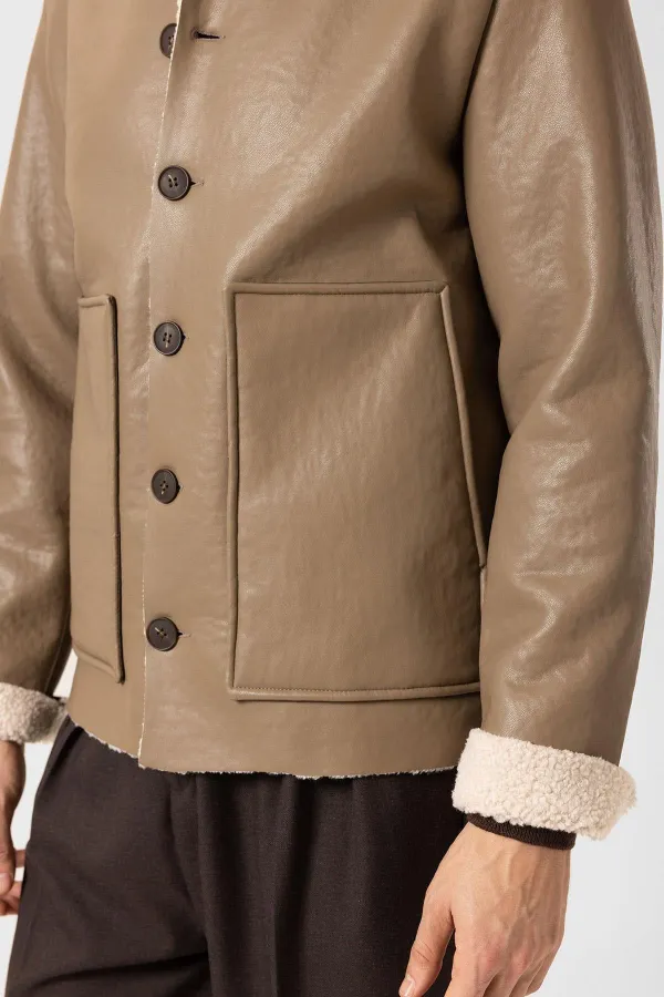 Veste en similicuir pour homme Antioch avec doublure en vison