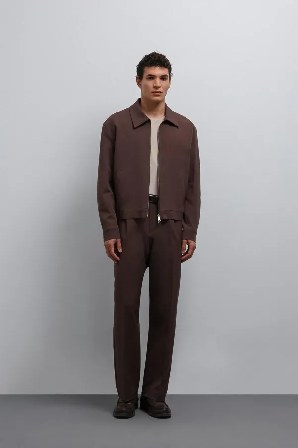 Antioch Coffee Relax Fit Pleated Men's Trousers