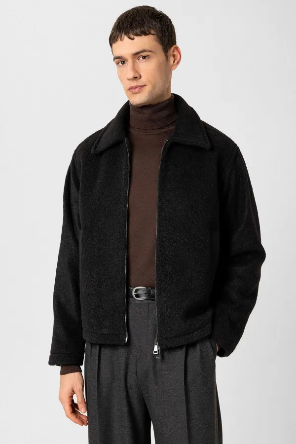 Antioch Black Relaxed Soft Textured Men's Jacket
