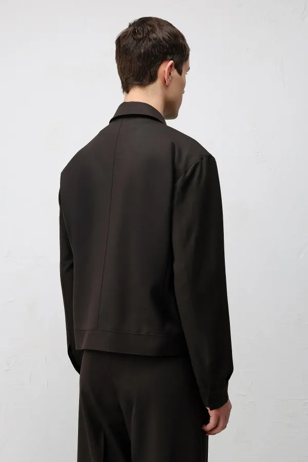 Veste homme Antioch marron foncé coupe décontractée à fermeture éclair