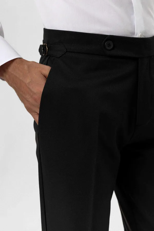 Antioch Black High Waist Regular Fit Men's Trousers