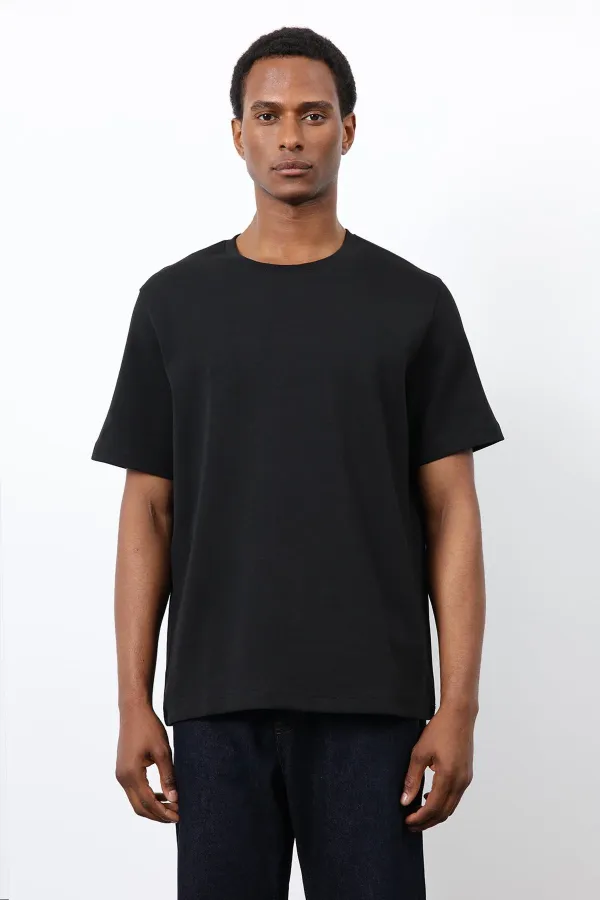 Antioch Siyah Regular Fit Basic Erkek T-Shirt