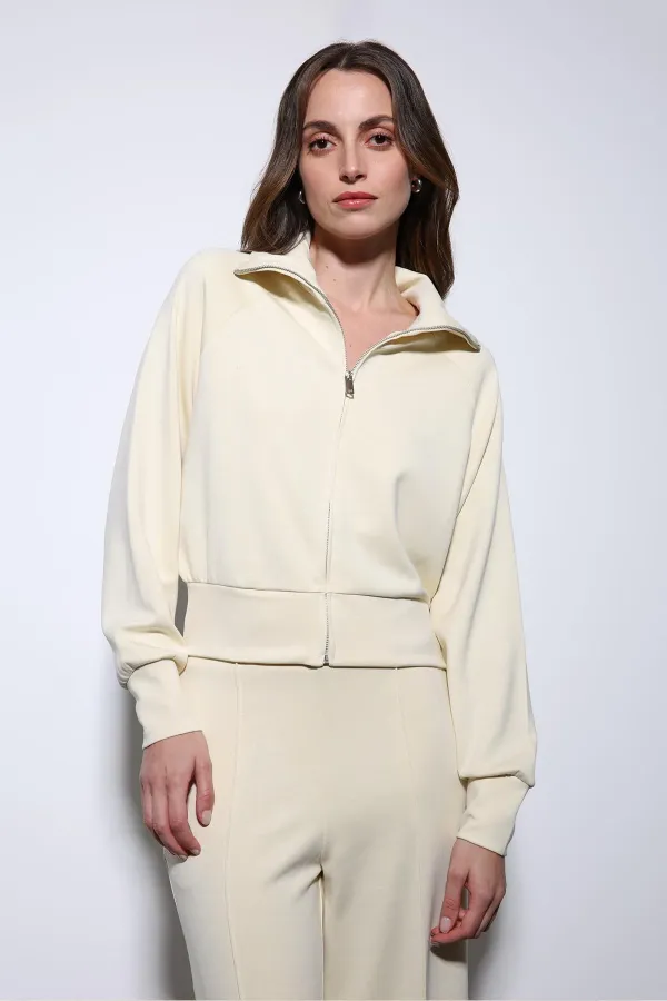 Antioch Sarı Fermuarlı Kadın Eşofman Takım