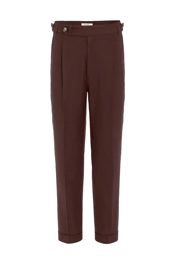 Pantalon homme Antioch Coffee coupe italienne taille haute