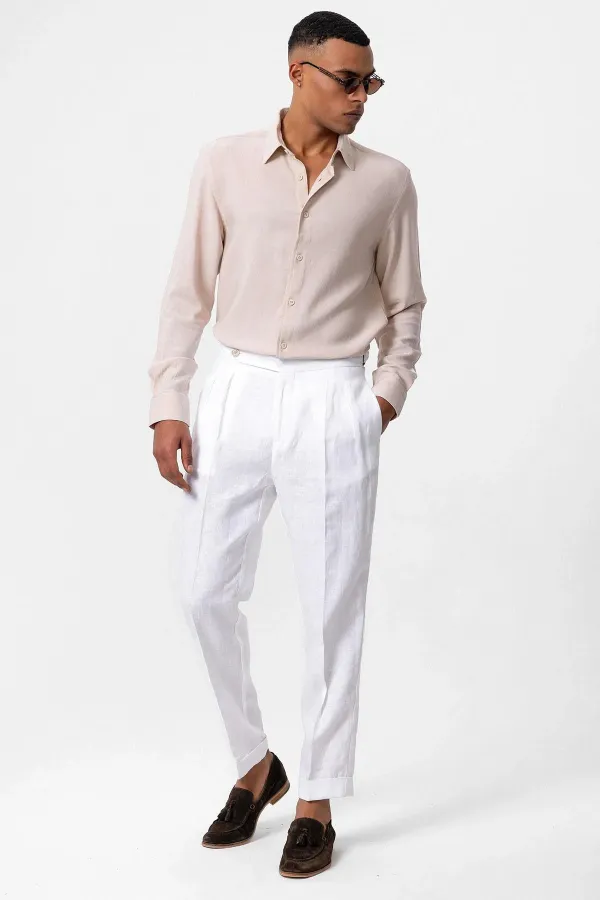 Antioch Beige Long-Sleeved Men's Shirt