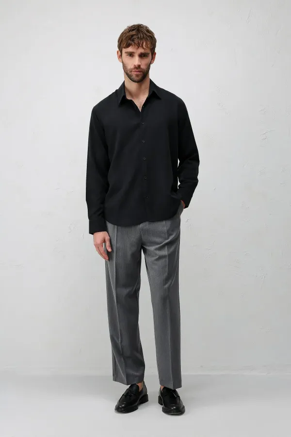 Antioch Black Technical Regular Fit Men's Shirt