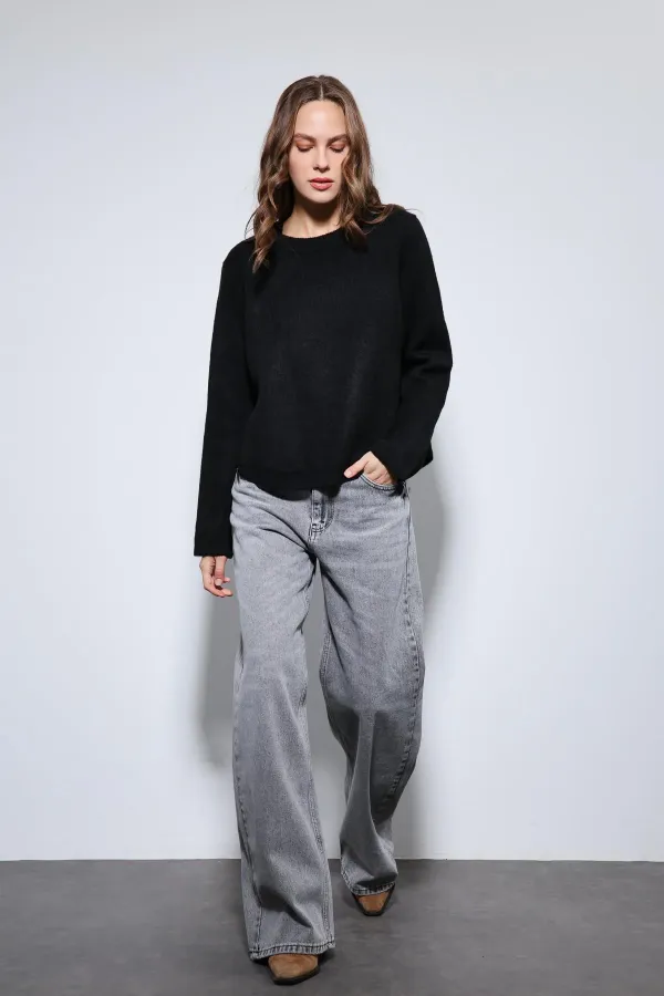 Antioch Siyah Düğme Detaylı Triko Kazak