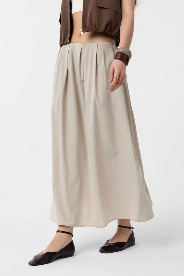 Antioch Bej Pilili Kadın Midi Etek