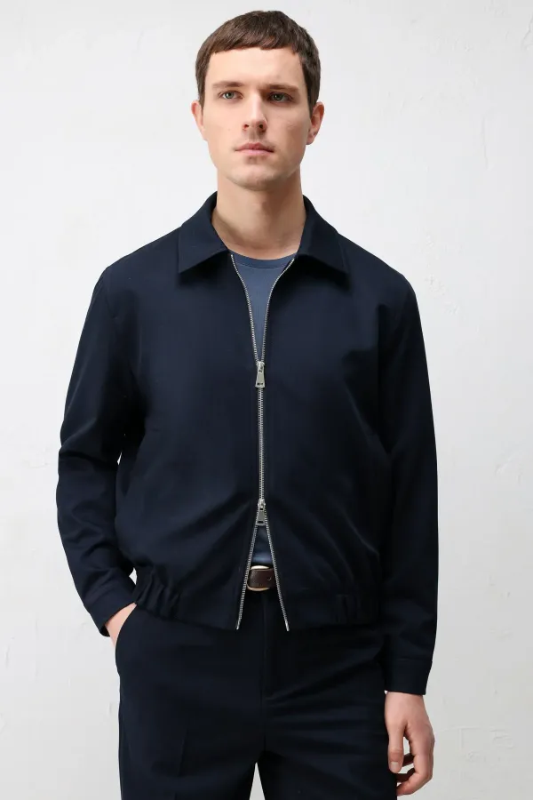 Antioch Lacivert Bel Lastikli Erkek Mont