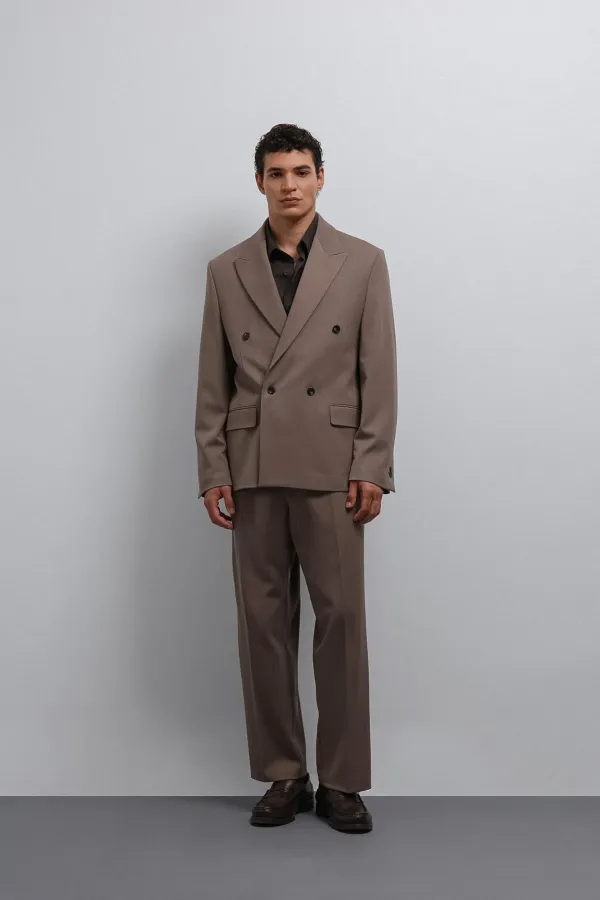 Antioch Vizon Relax Fit Kruvaze Erkek Blazer Ceket