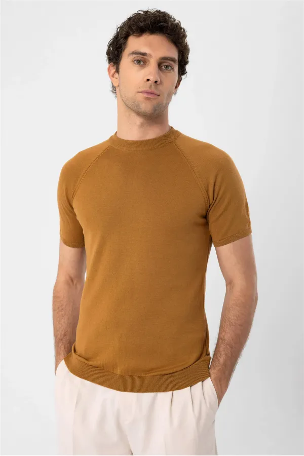 Antioch Tobacco Bicycle Collar Knit T-Shirt
