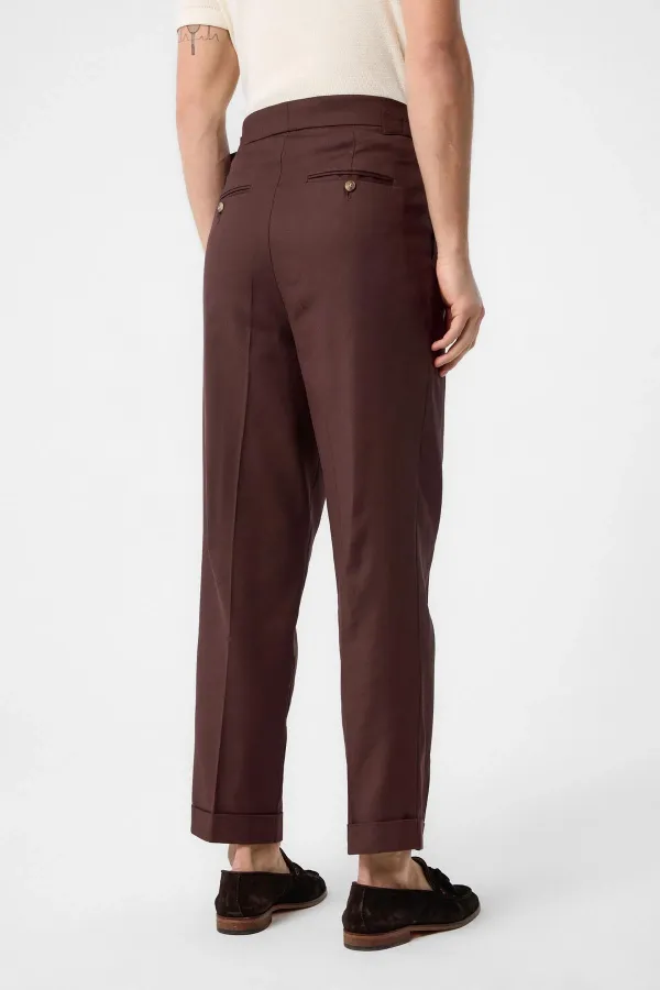 Pantalon homme Antioch Coffee coupe italienne taille haute