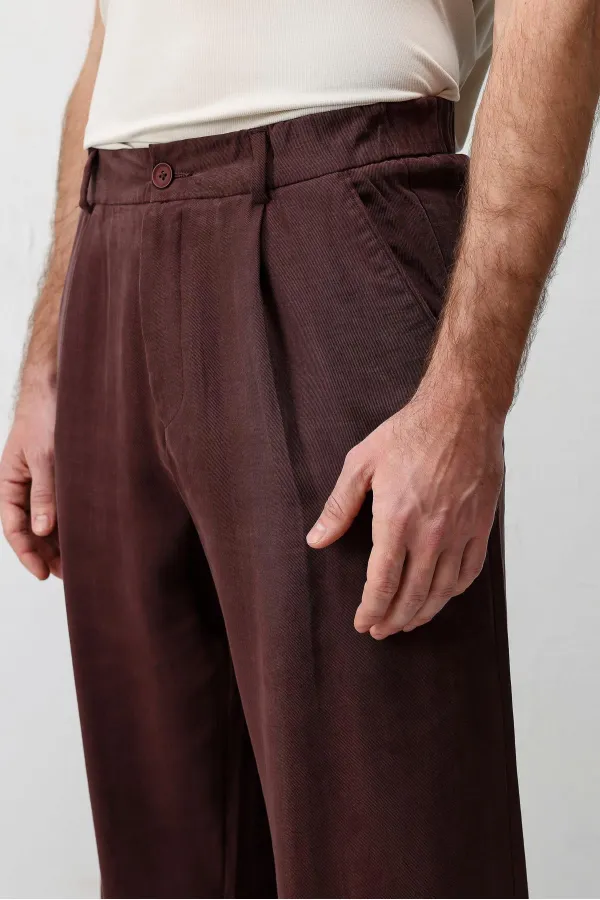 Antioch Bordo Lyocell Karışımlı Erkek Pantolon