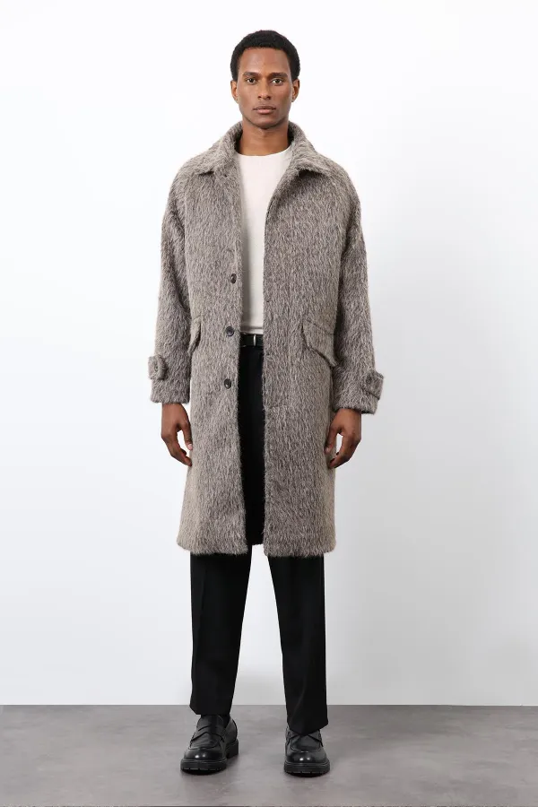 Antioch Coffee Faux Fur Men's Coat