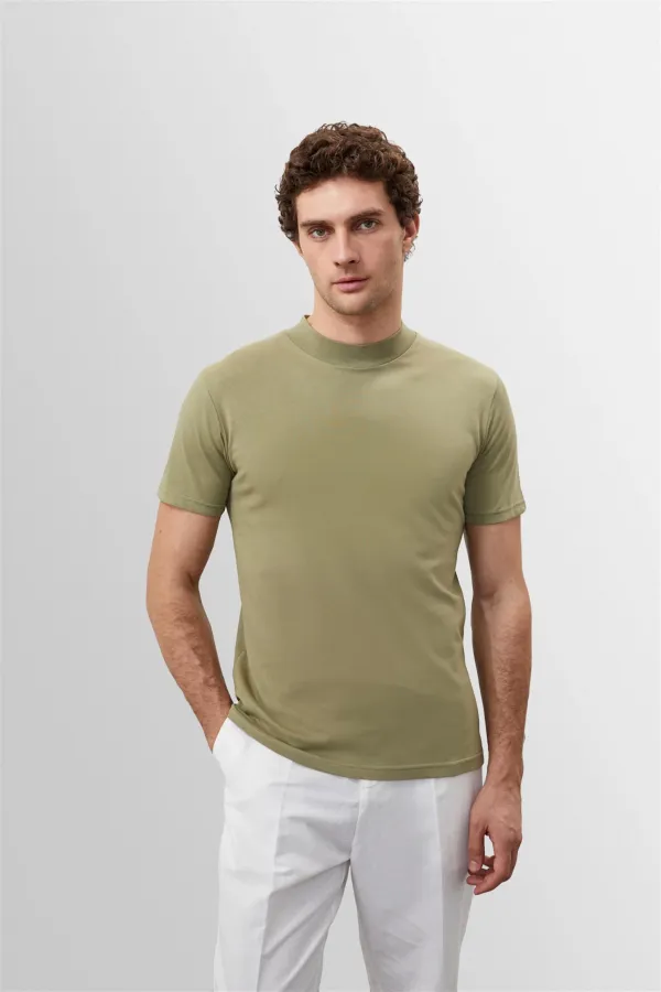 T-shirt basique Antioch kaki clair coupe slim