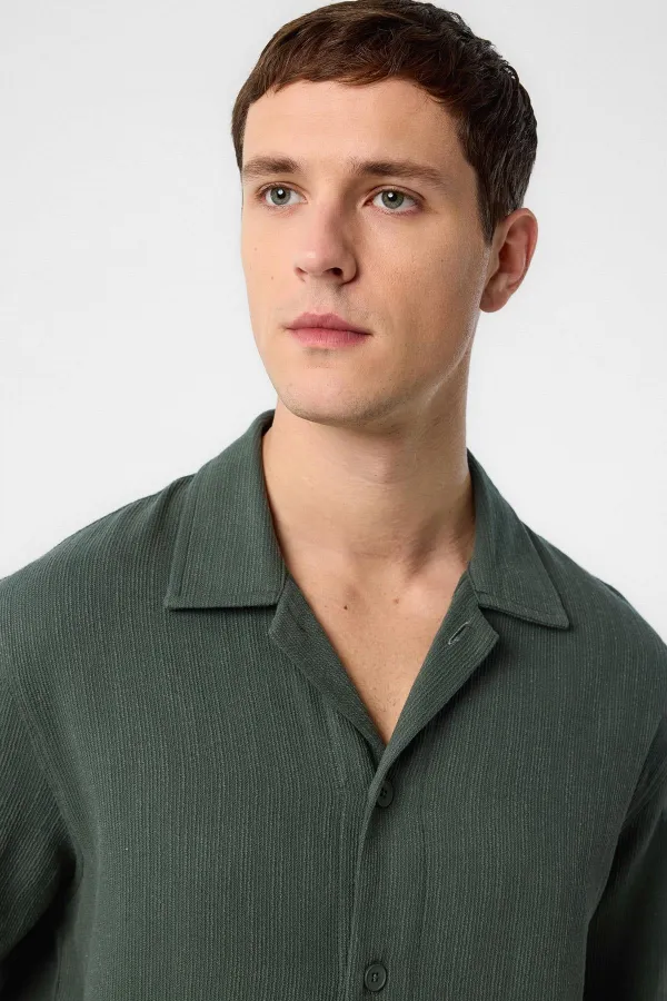 Chemise texturée kaki Antioch pour homme