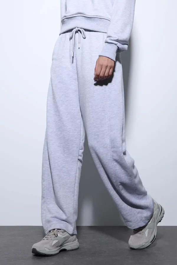 Pantalon de survêtement Antioch Grey Melange Basic à jambes droites pour femme