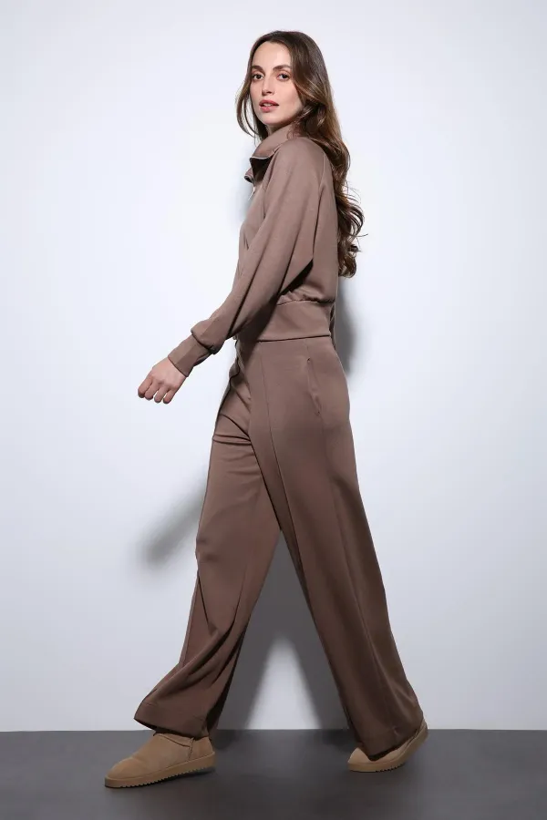 Antioch Bej Fermuarlı Kadın Eşofman Takım