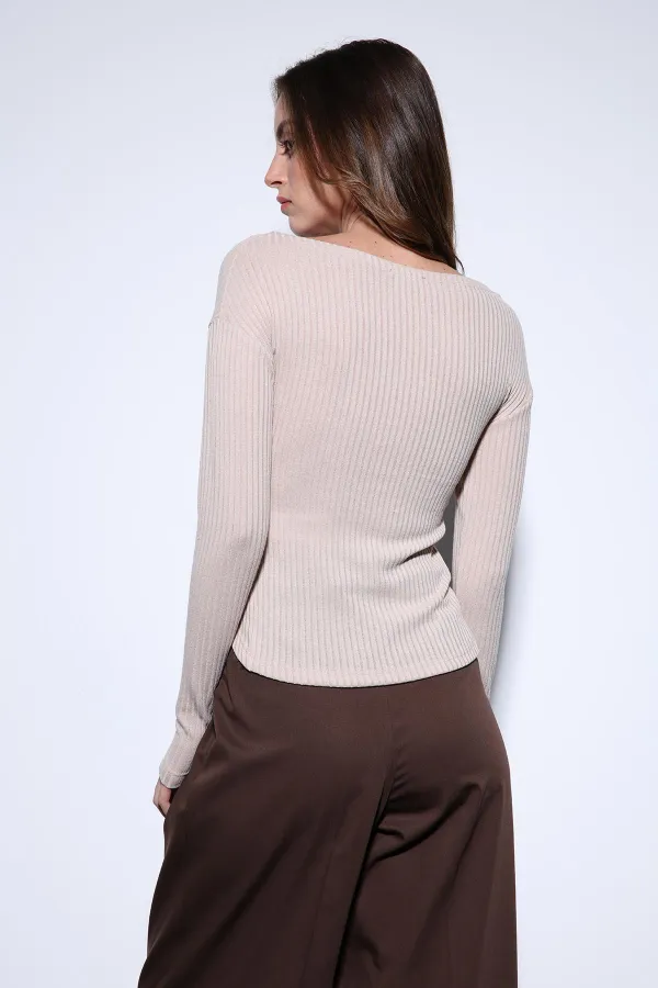 Antioch Bej Kruvaze Kadın Bluz