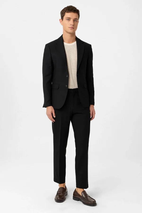 Costume classique pour homme Antioch noir, coupe slim