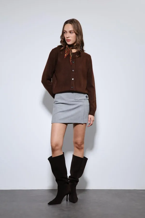 Gilet Antioch Coffee à texture douce