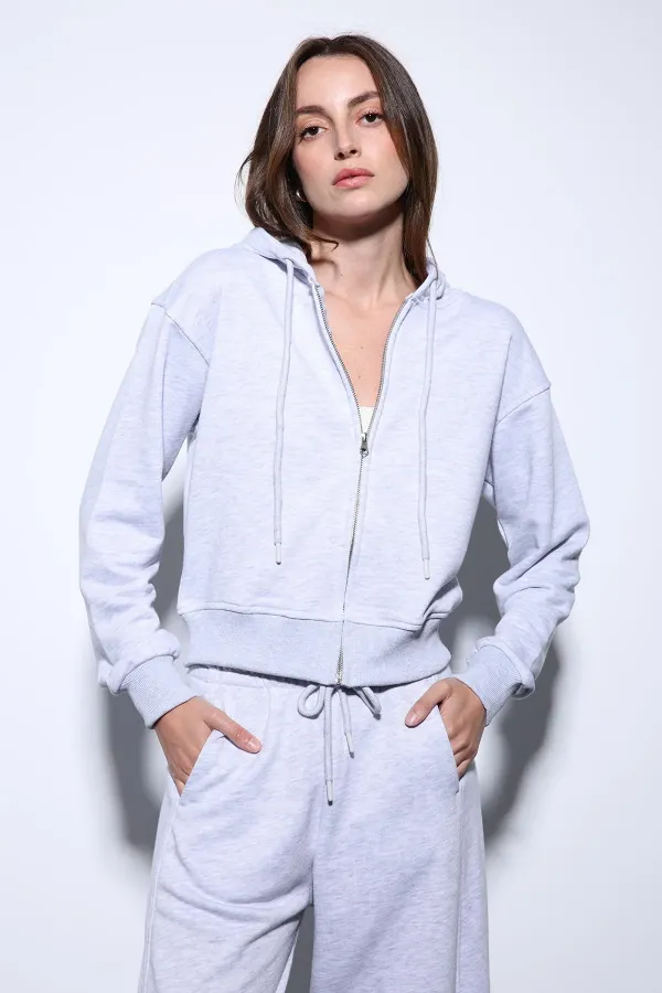 Sweat-shirt à capuche Antioch Grey Melange pour femme