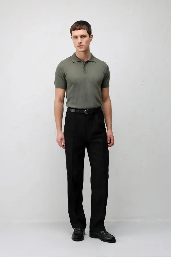 T-shirt en maille pour homme Antioch Khaki Comfort Slim à col polo