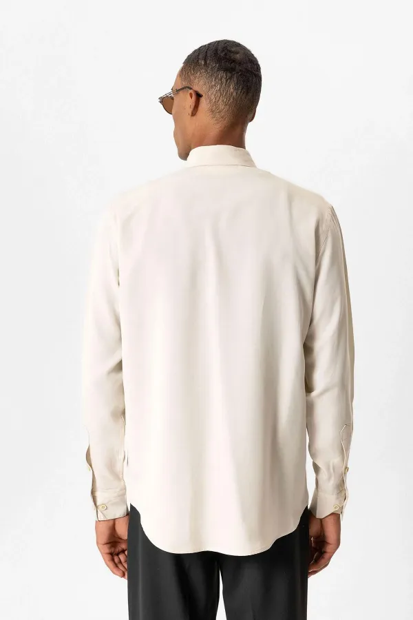 Antioch Beige Technical Regular Fit Men's Shirt