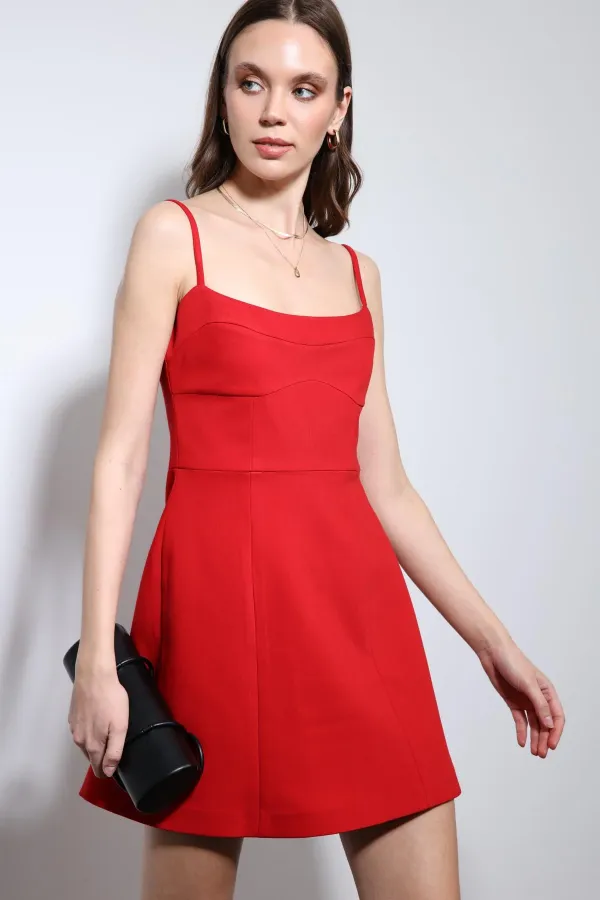 Antioch Kırmızı Askılı Elbise